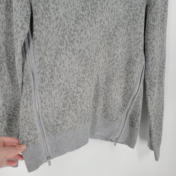 The Kooples Sport Grey Knit Crewneck Zipper Sweater S - Picture 3 of 7